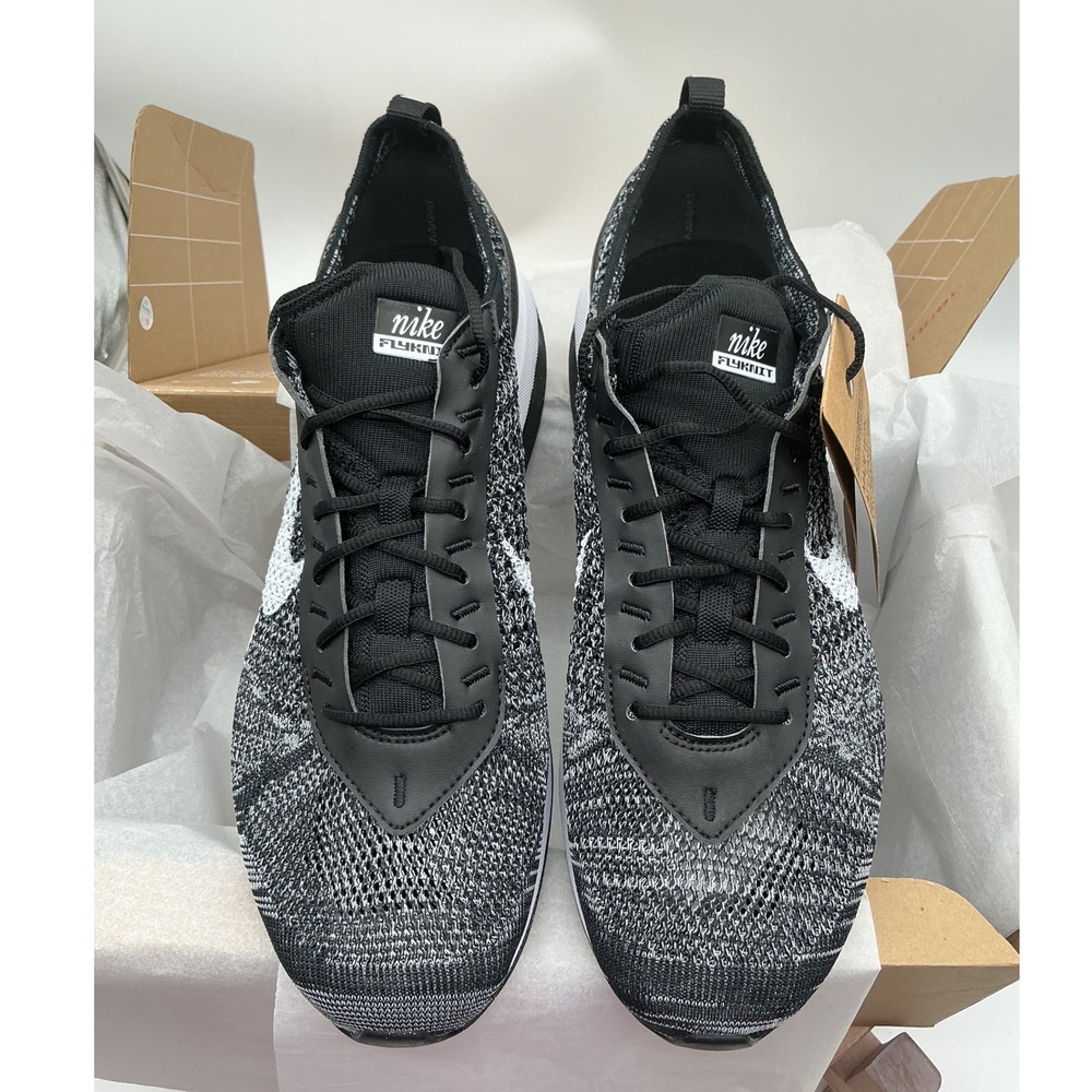 Nike Air Max Flyknit Racer Oreo Black White Mens Running Shoes DJ6106-001 Size12
